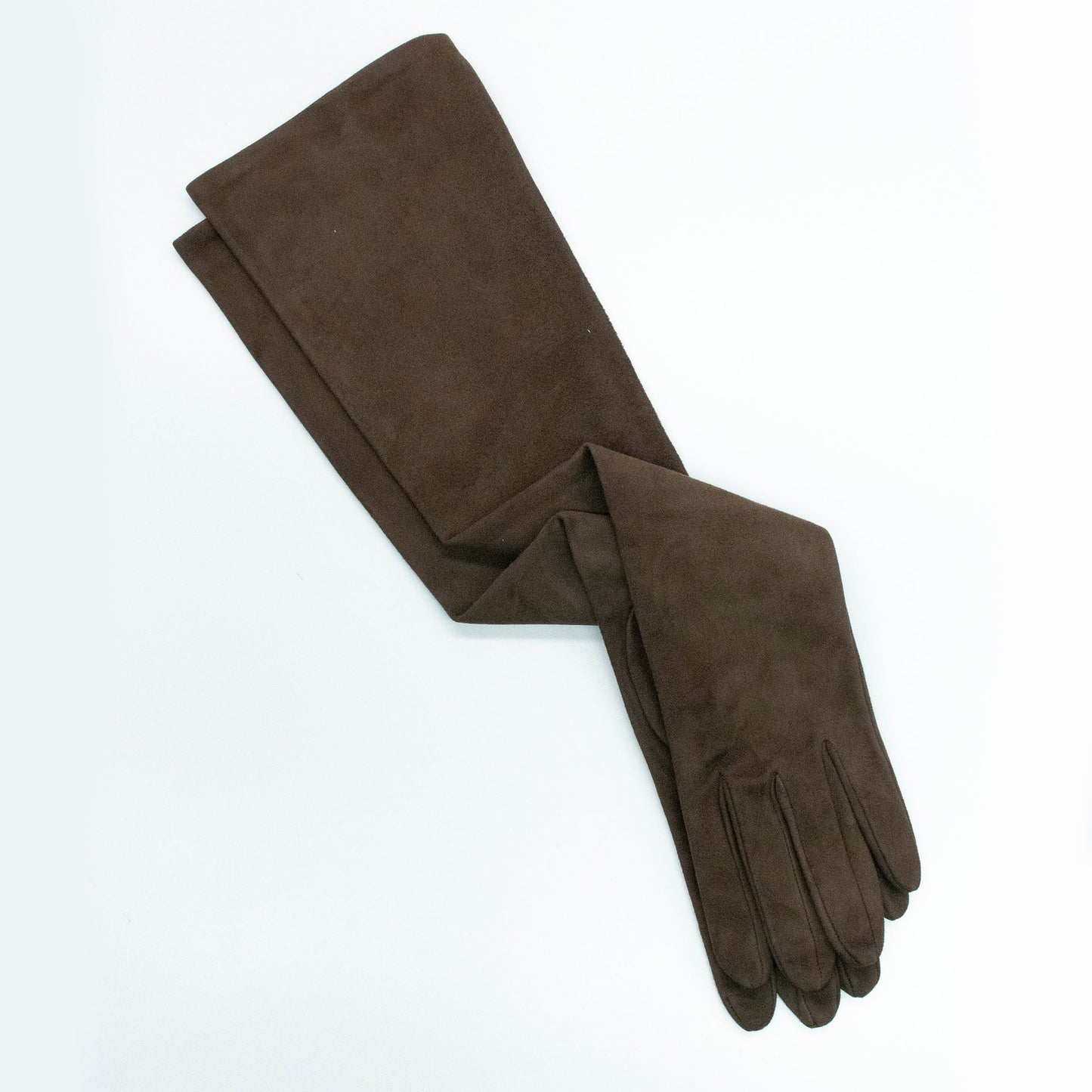 SUEDE OPERA LENGTH LEATHER GLOVES (19")- FLINT-0