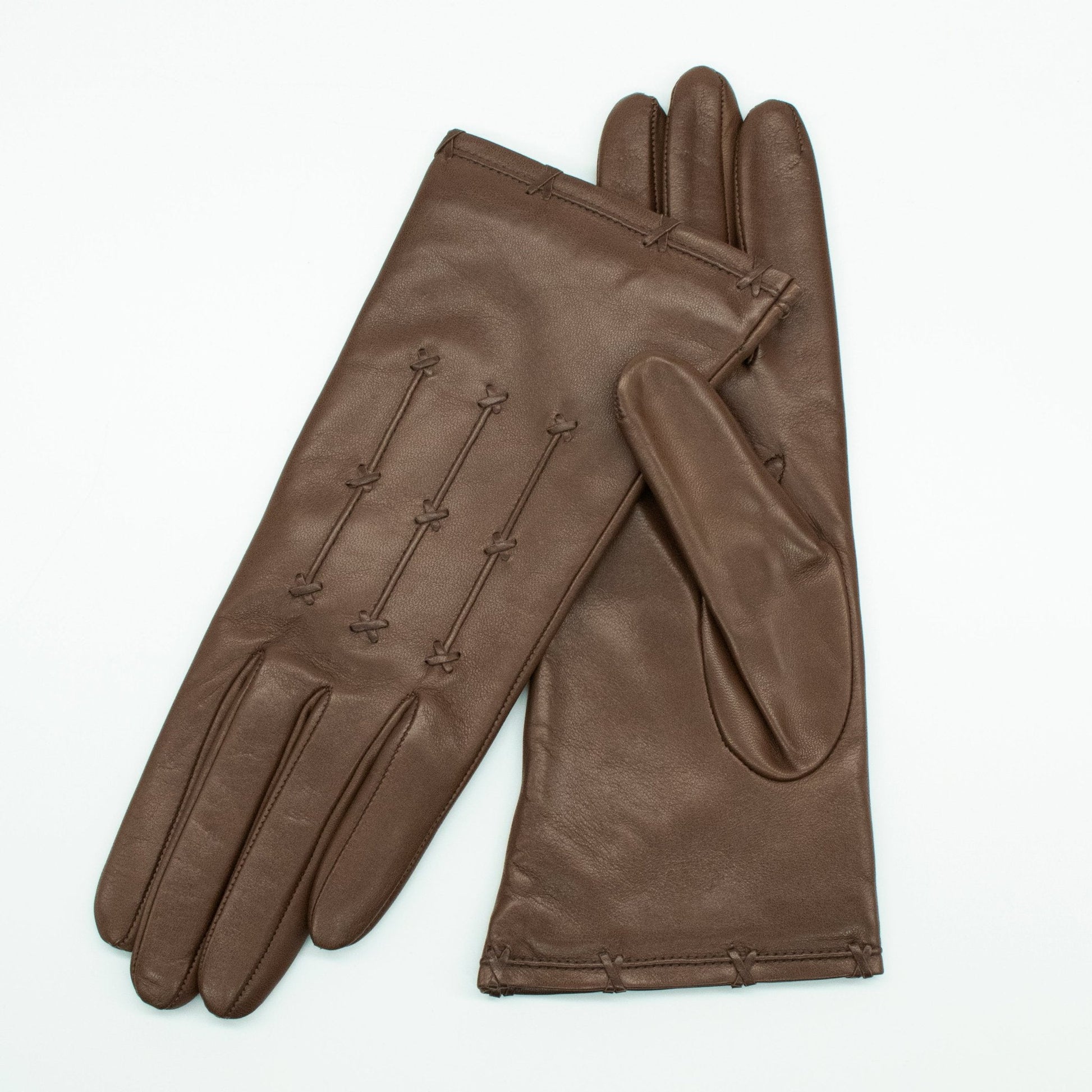 LEATHER GLOVE WITH CRISS CROSS DETAILS-2