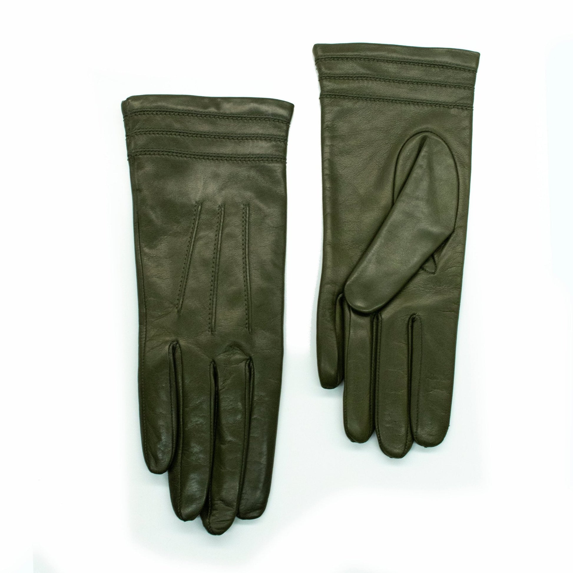 NAPPA LEATHER GLOVE WITH STITCH DETAIL AT CUFF-5