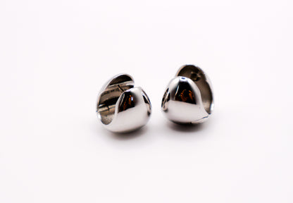 Italian Silver Peanut-Shaped Earrings-3