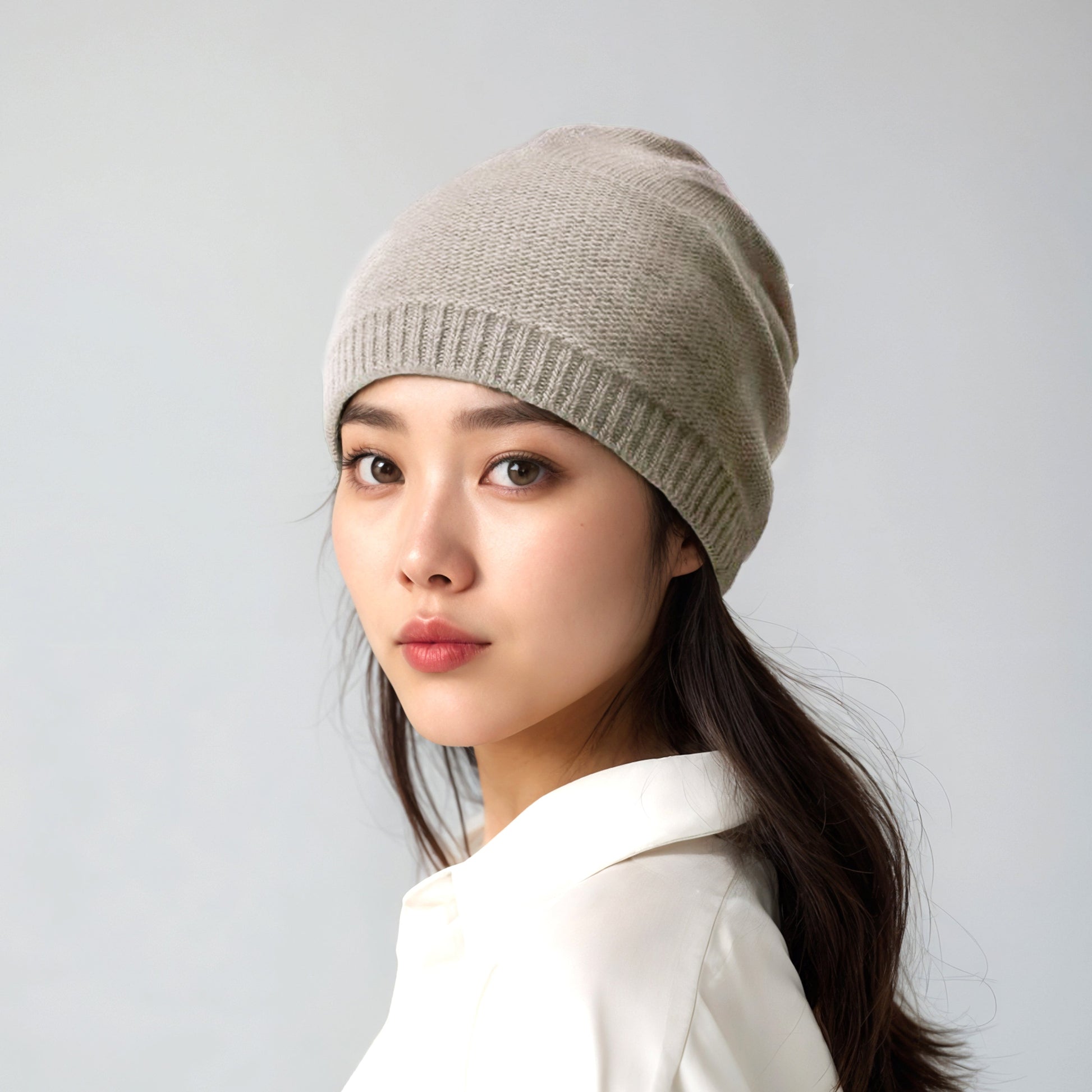 LADIES CASHMERE SLOUCHY HAT-0