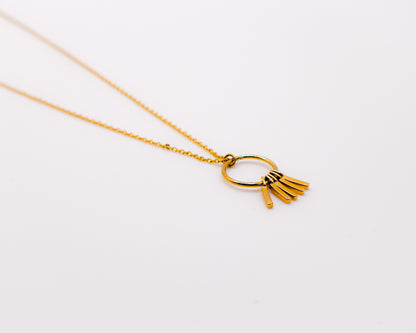 Golden Wind Chimes Pendant Necklace-2