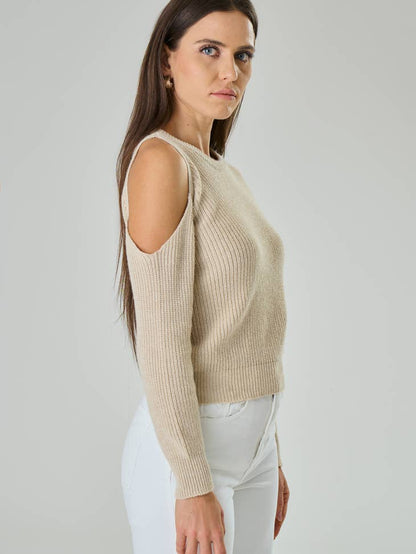 Maglia con spacco su spalla in misto Cashmere - Anastasia-1