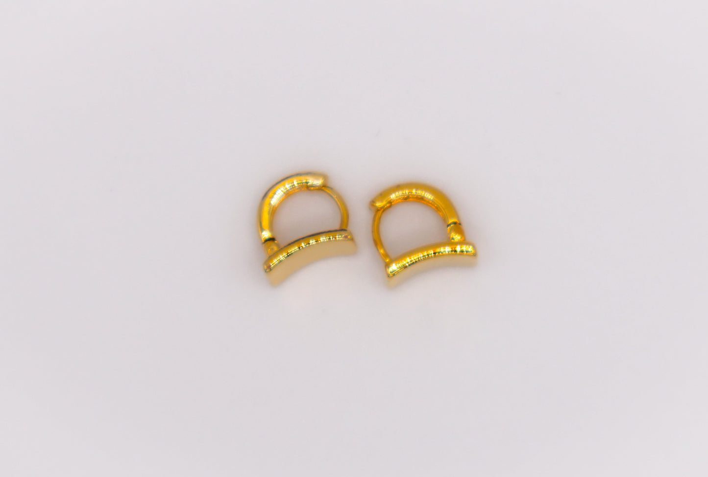 Golden Lock Rectangle Earrings-3