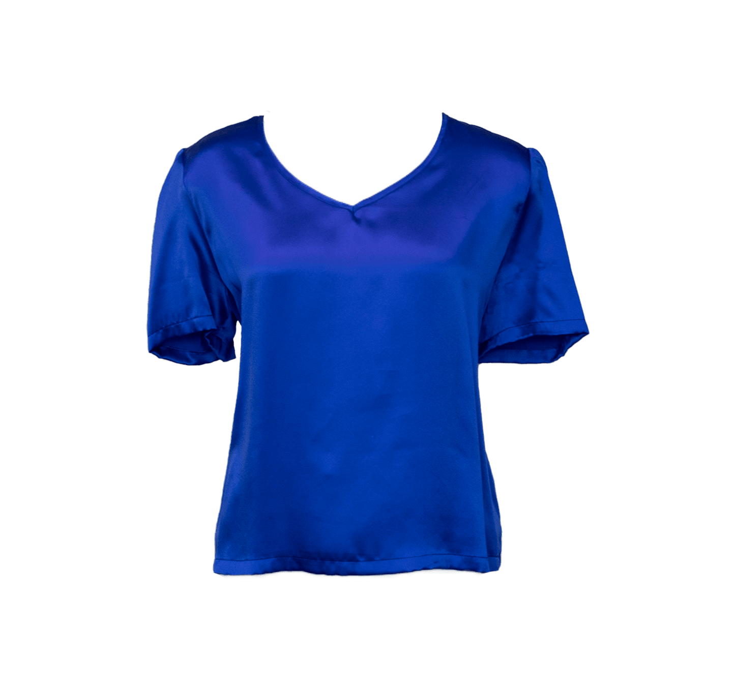 Shining V-Neck Blouse in Blue-4