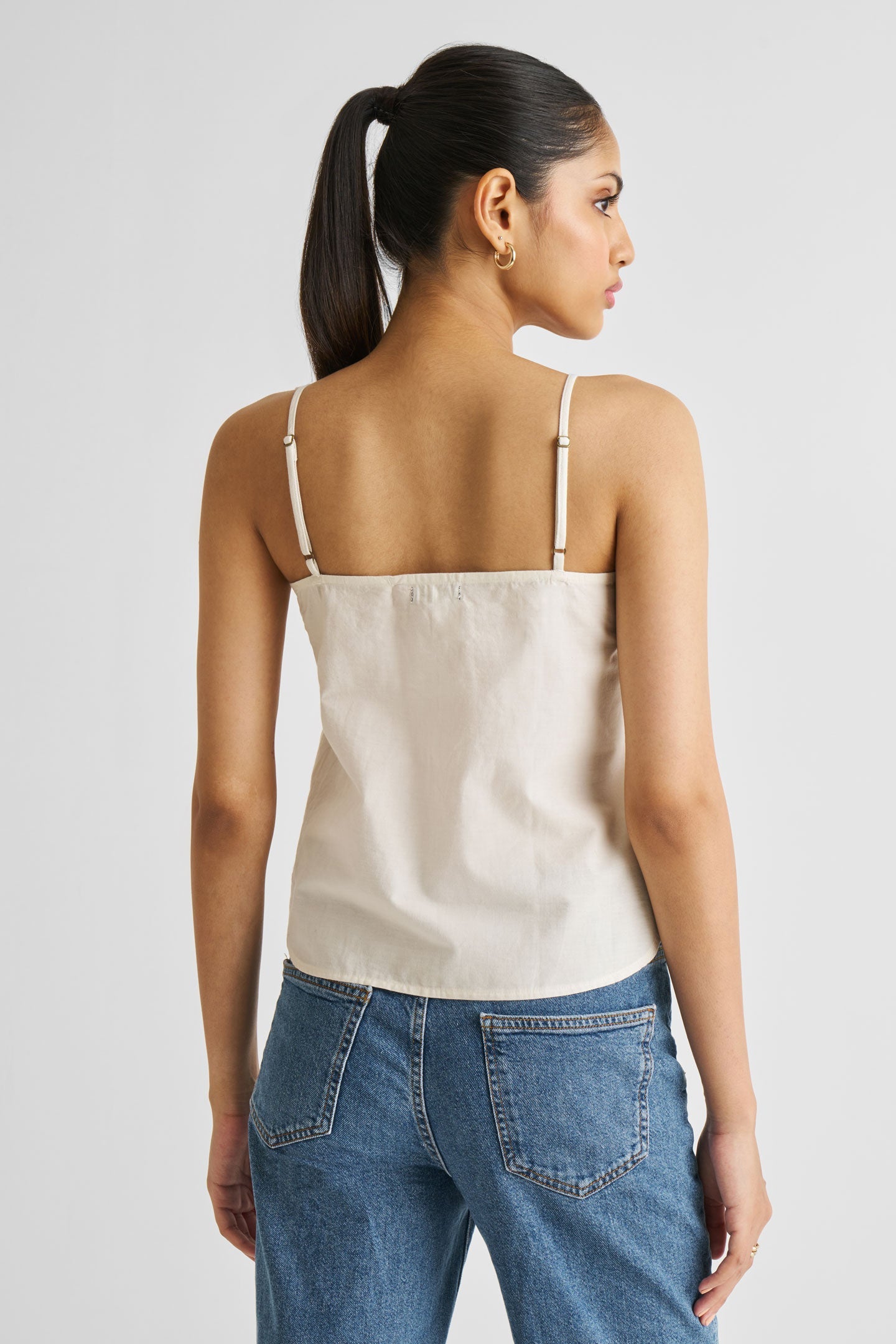 Embroidered Camisole Top in White-1