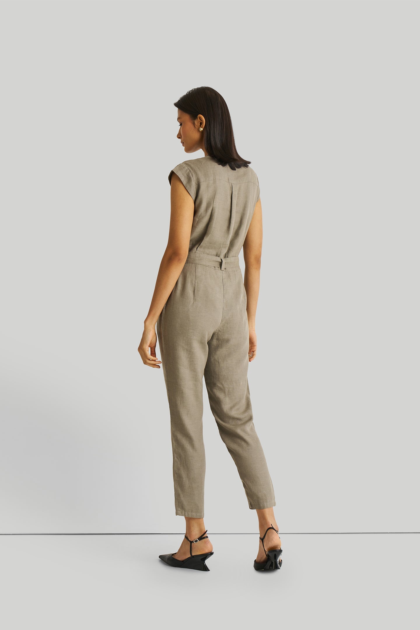 Evening Chai Jumpsuit in Dark Green-3