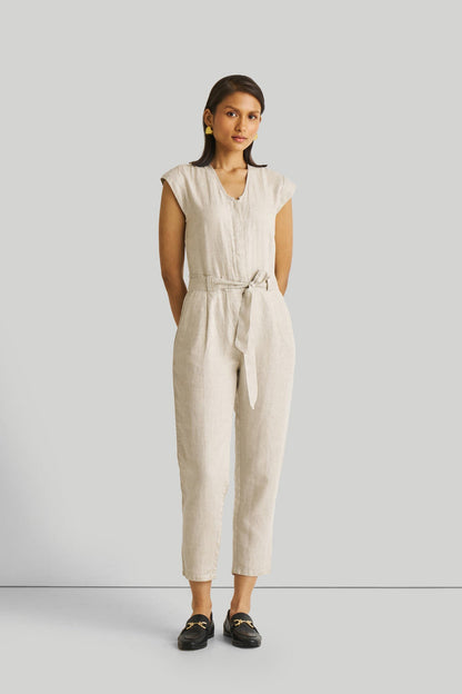 Evening Chai Jumpsuit in Light Beige-0