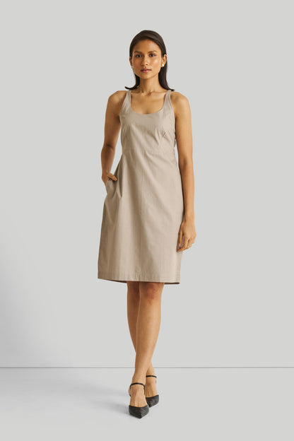 Fitted Knee Length Dress in Ecru-2