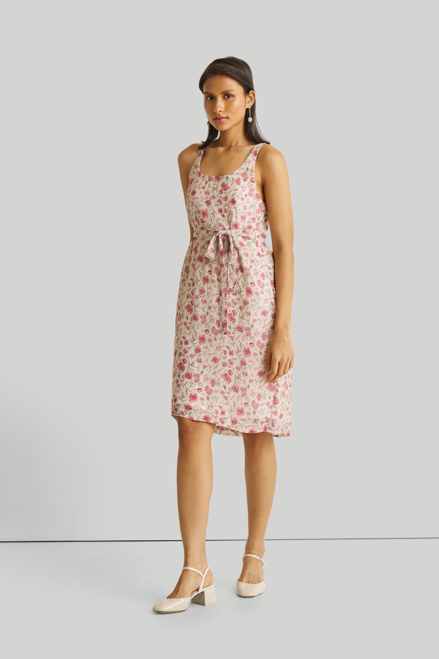 Fitted Knee Length Floral Dress-2