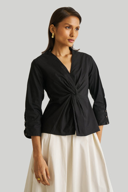 Front Twist Top in Black-3