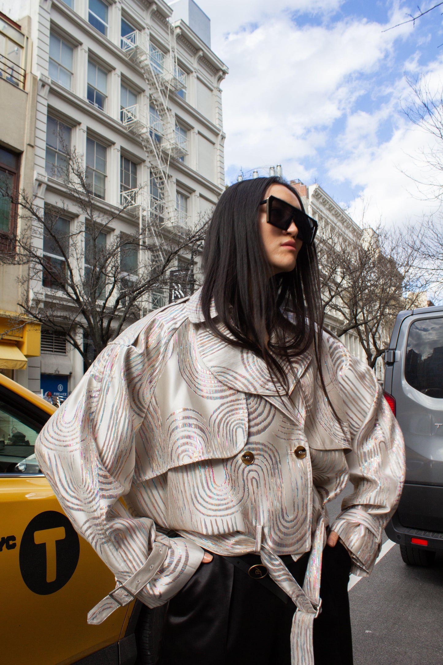 Jacqueline Bomber Jacket in Beige-2