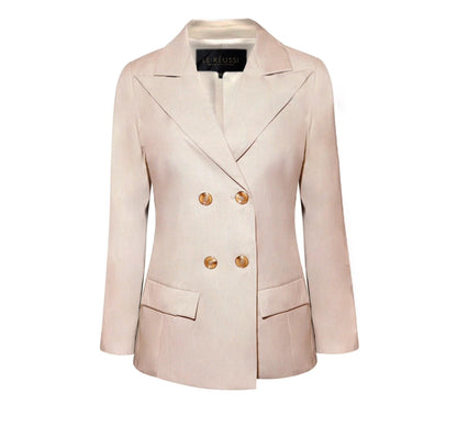 Louise Double-Breasted Wool Blazer-0