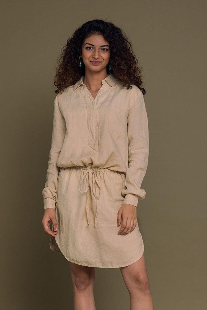 Meet me by the Cliff Dress in Sand Beige-4