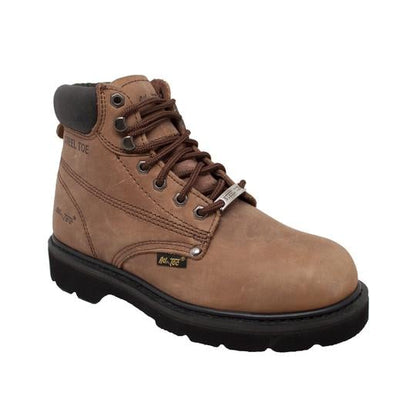 Men's 6" Brown Steel Toe Work Leather Boots-0