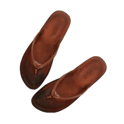 Melina Flat Leather Flip Flop women's slippers-4