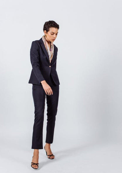 Tailoring Slim Pants in Navy Blue-2