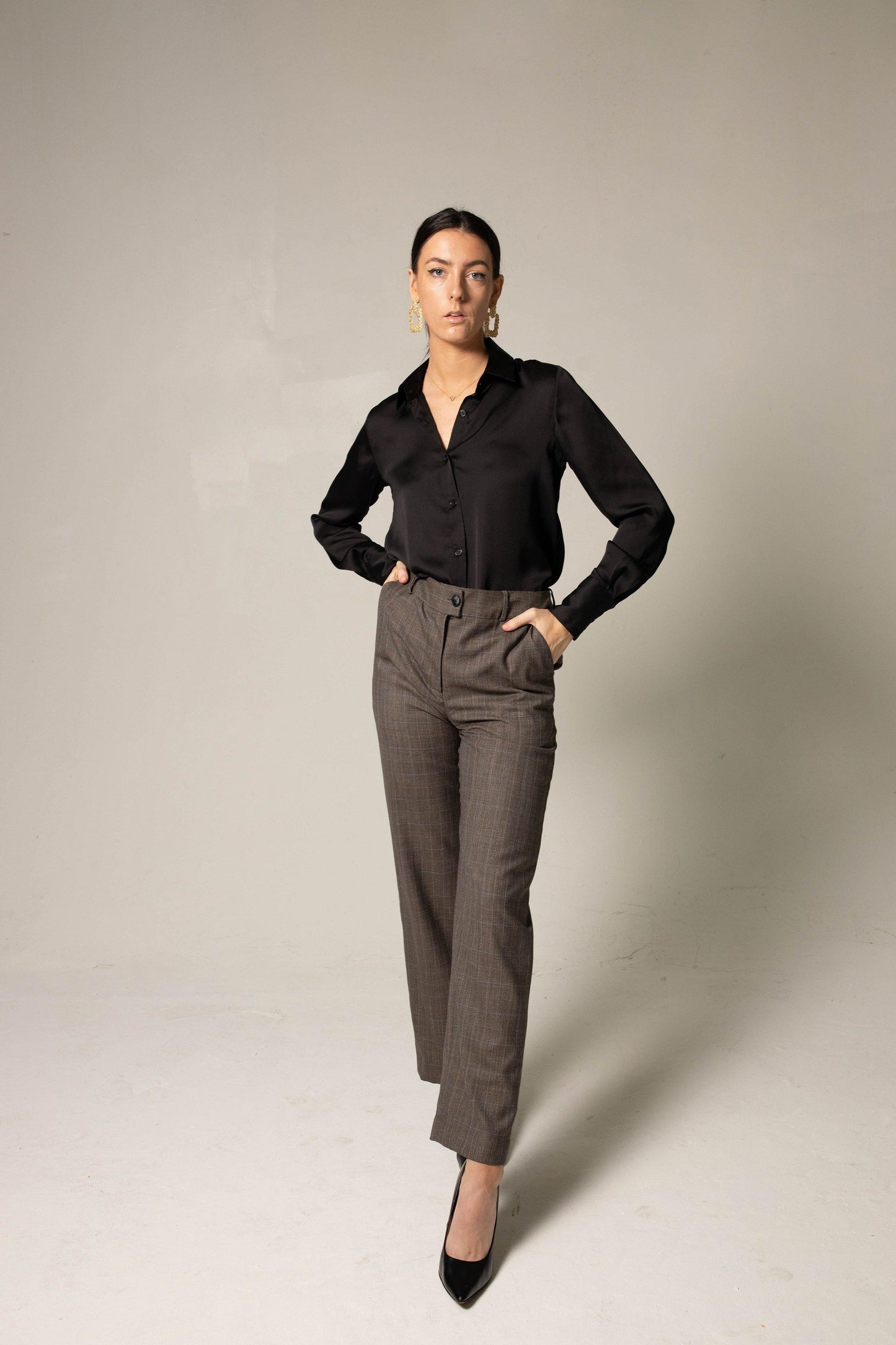 Women's Straight-Leg Wool Pants-2