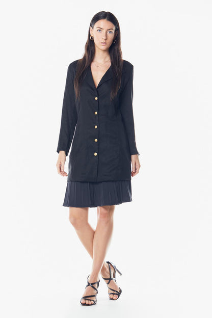 The Grace Long Blazer Dress in Black-1