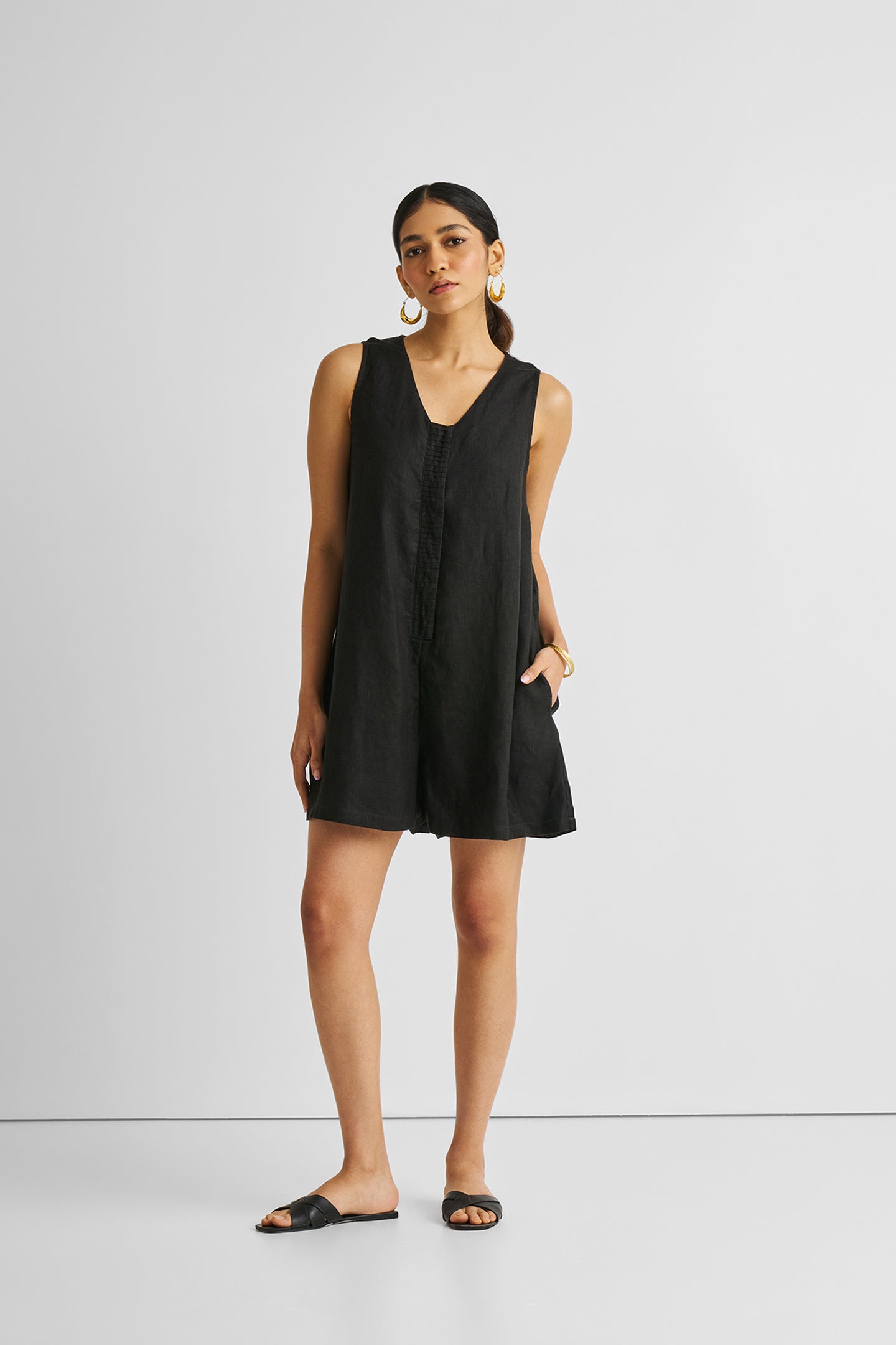 Romp and Play Romper in Black-3