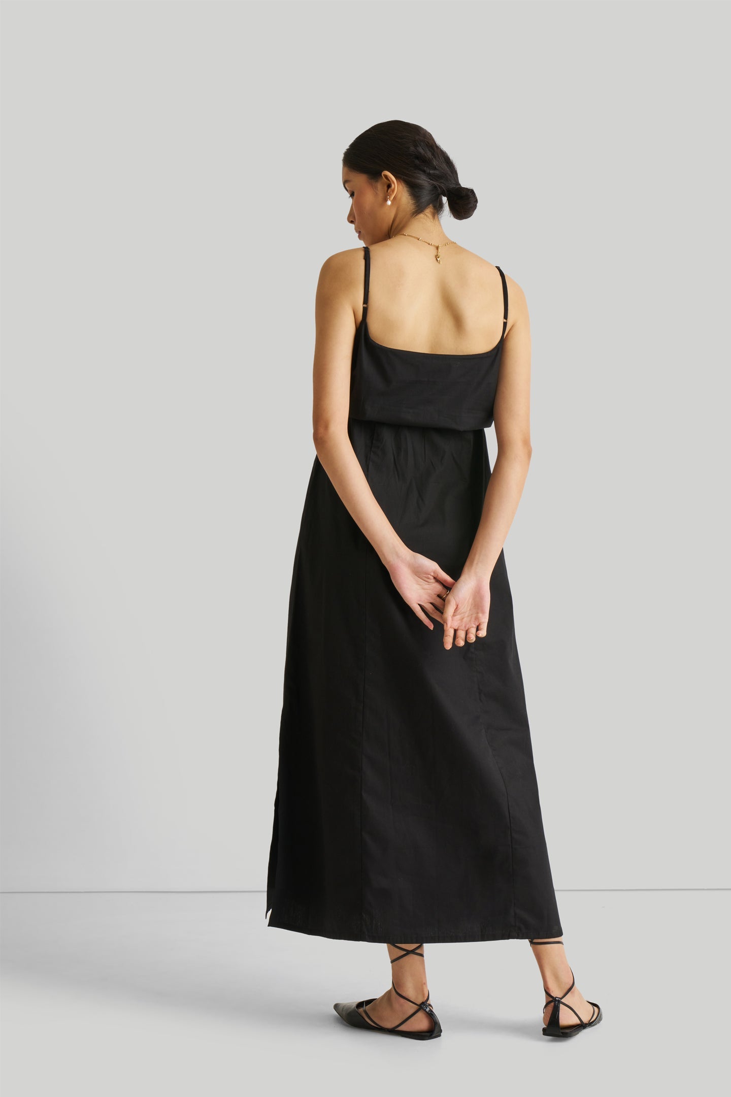 Strappy Maxi Dress in Black-1