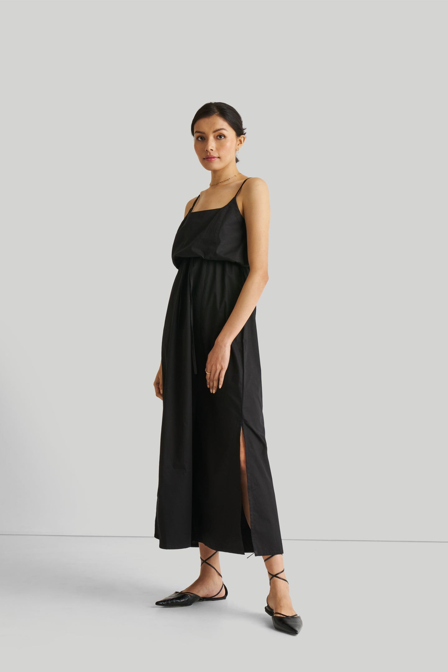 Strappy Maxi Dress in Black-3