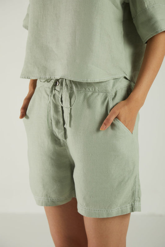 Sunkissed Saltwater Shorts in Light Olive-0