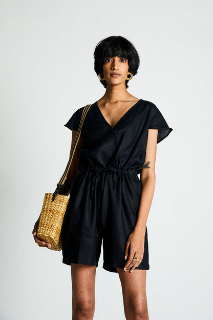 Smoke and Mirrors Romper in Black-0