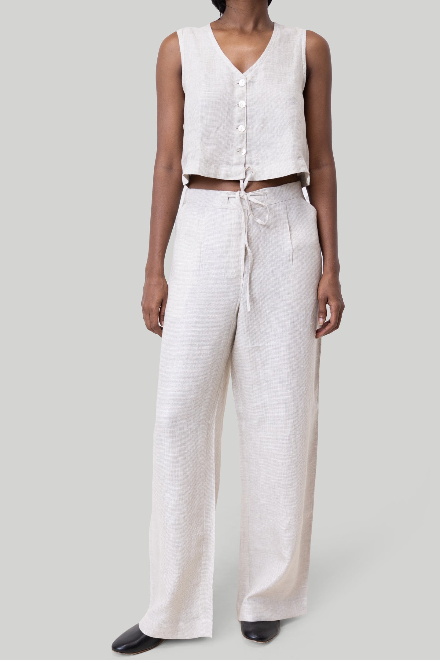 Wide Leg Linen Pants-2