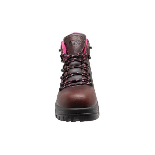 Women's 6" Brown Waterproof Cap Toe Work Boot Leather Boots-4