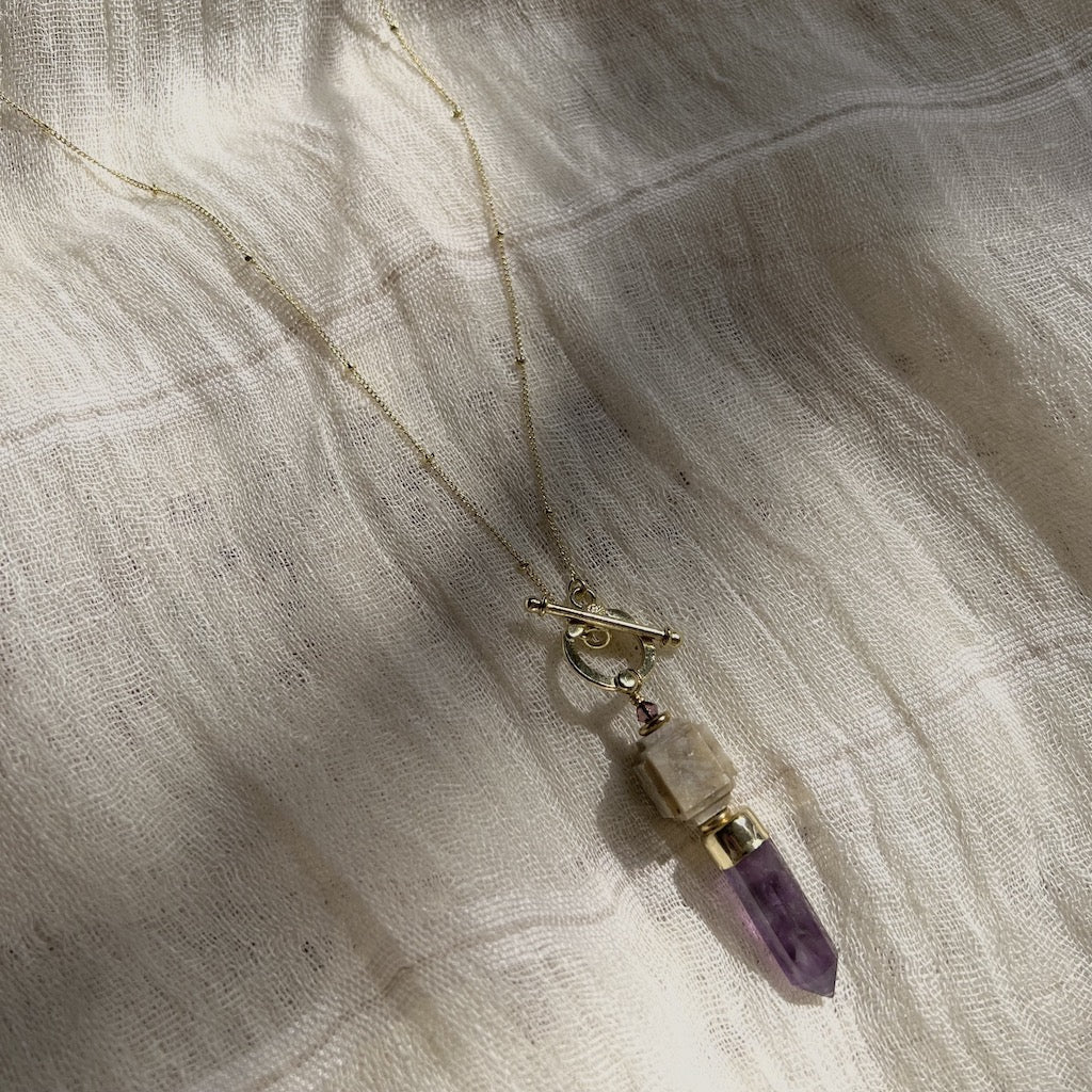 Amethyst Lariat Necklace-1