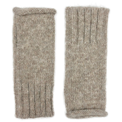 Beige Essential Knit Alpaca Gloves-0