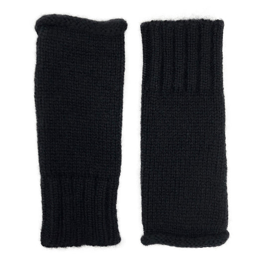 Black Essential Knit Alpaca Gloves-0