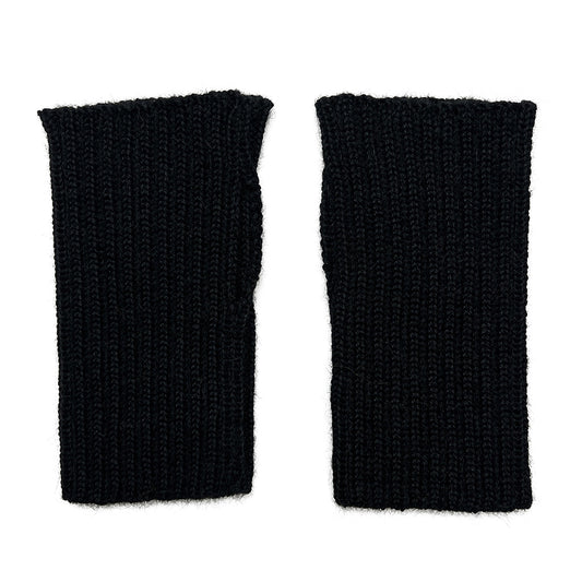 Black Minimalist Alpaca Gloves-0