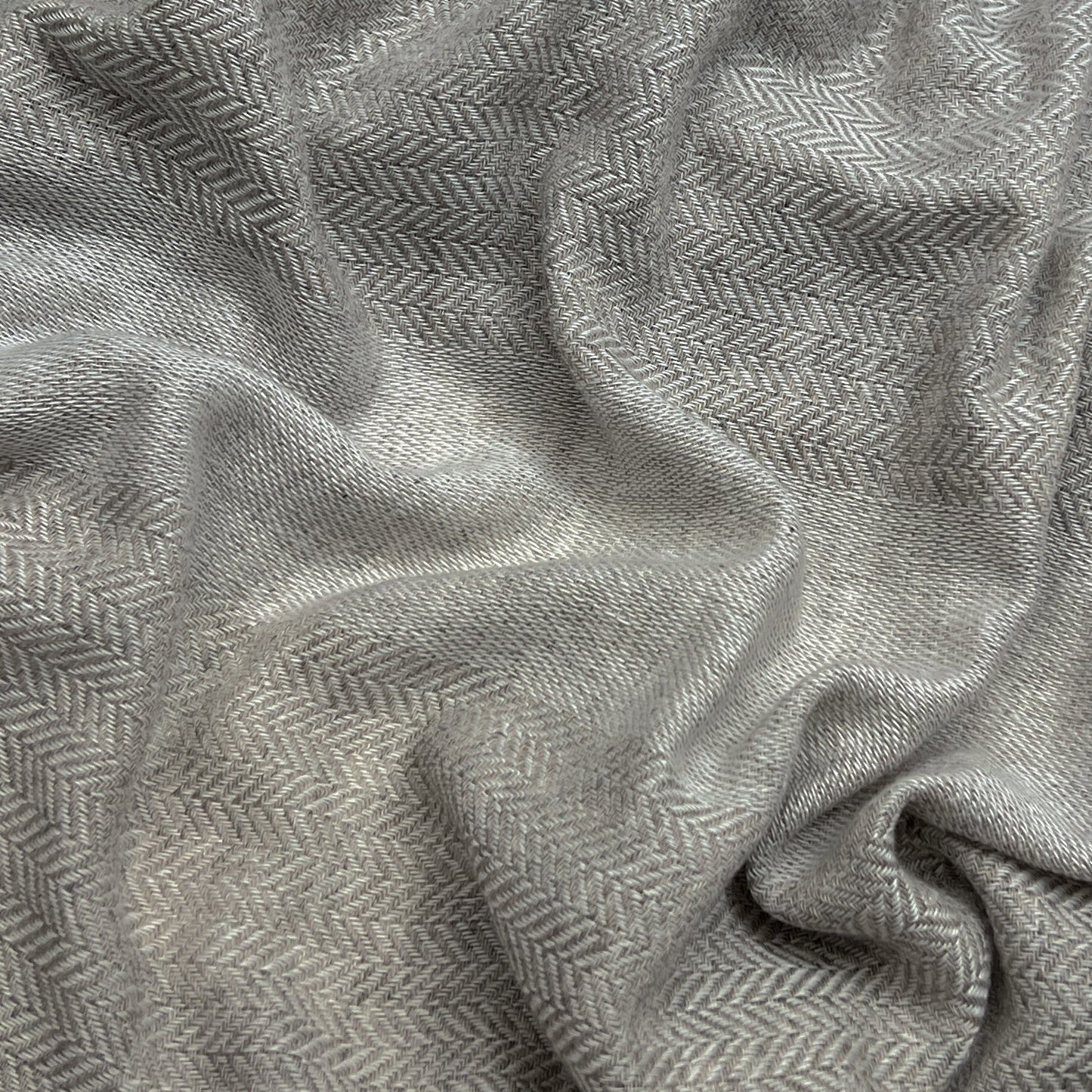 Melange Herringbone Wool Scarf-1