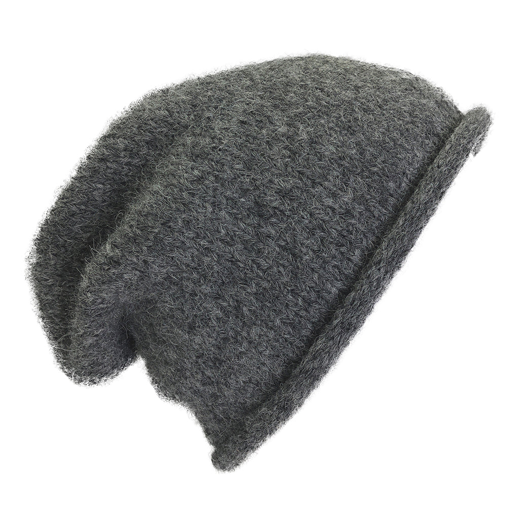 Charcoal Essential Knit Alpaca Beanie-0