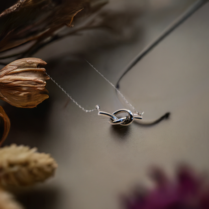 Eternal Knot Silver Necklace-0