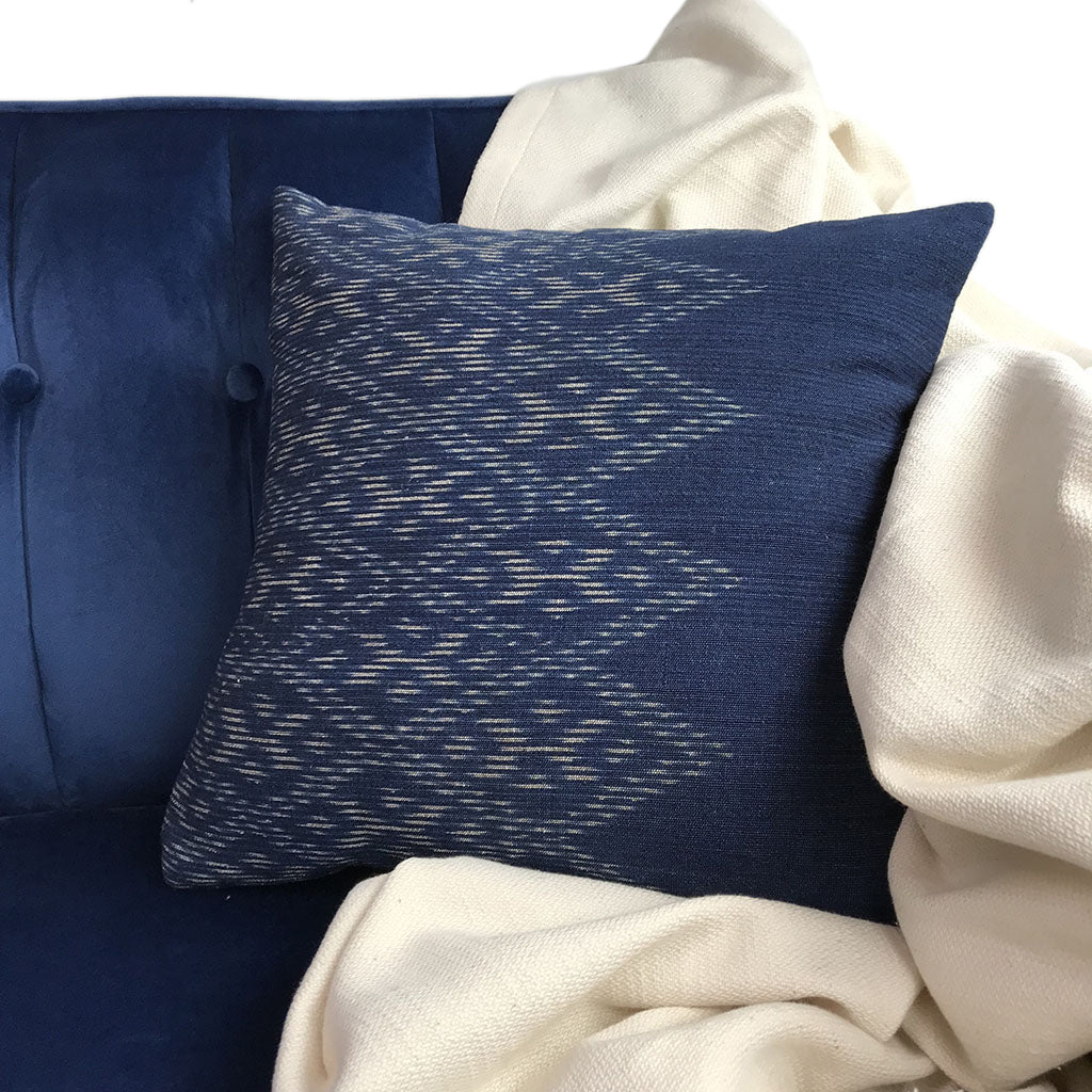 Indigo Diamond Pillow Cover-1