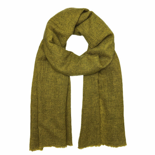 Olive Handloom Cashmere Scarf-0