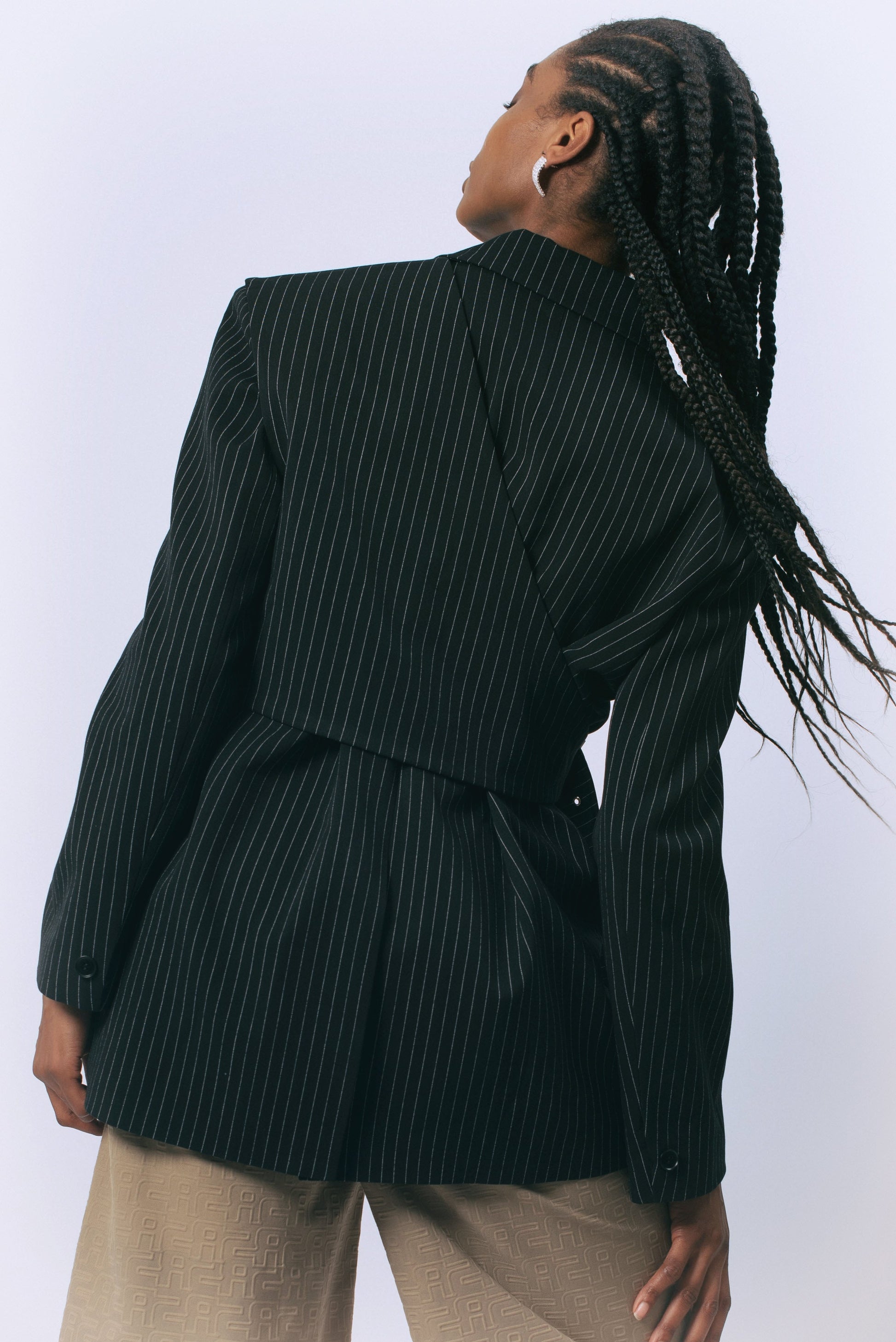 Luna Noir Pinstripe Blazer-1